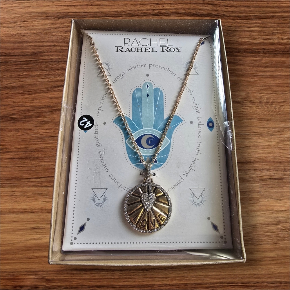 RACHEL Rachel Roy LOVE Heart Gold-Toned Necklace